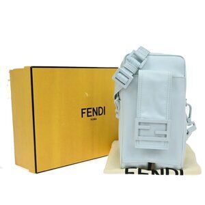 FENDI Logo Mini Shoulder Bag Phone Case Nylon Leather 618-082725